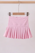 Kids Pink Pleated Skort