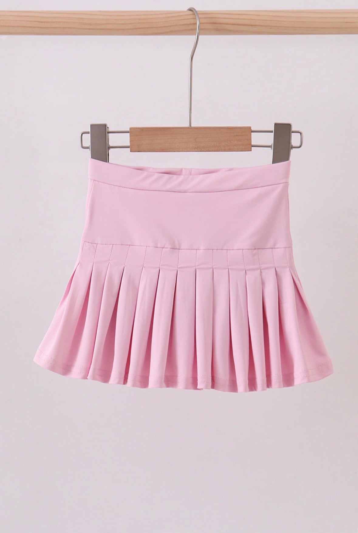 Kids Pink Pleated Skort