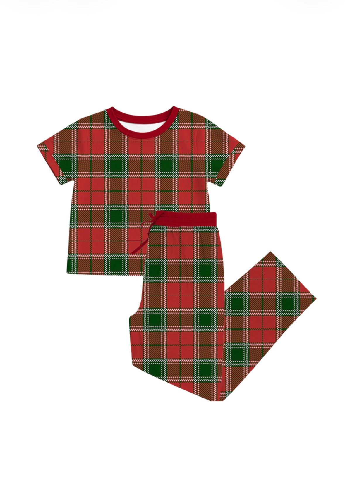 Plaid Adult Bamboo Pant Set