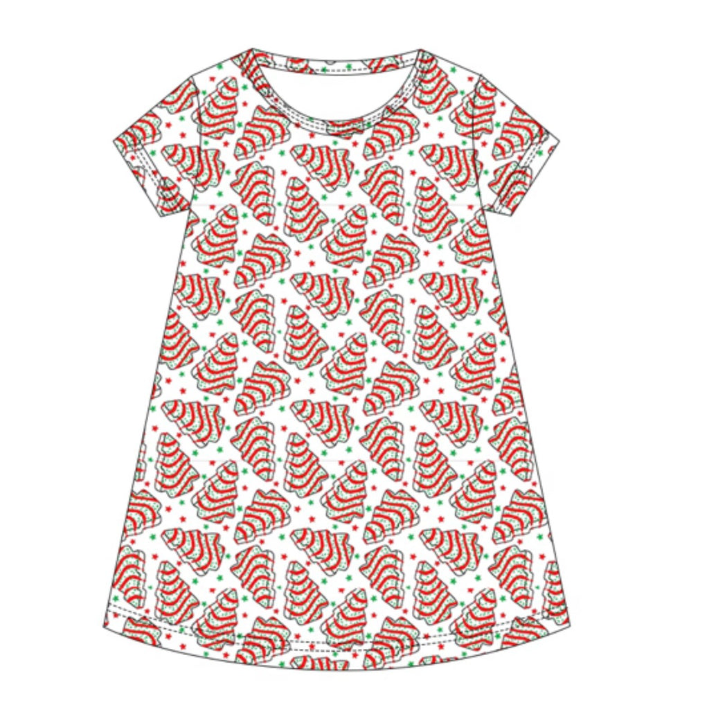 Christmas Cakes Bamboo Adult Nightgown