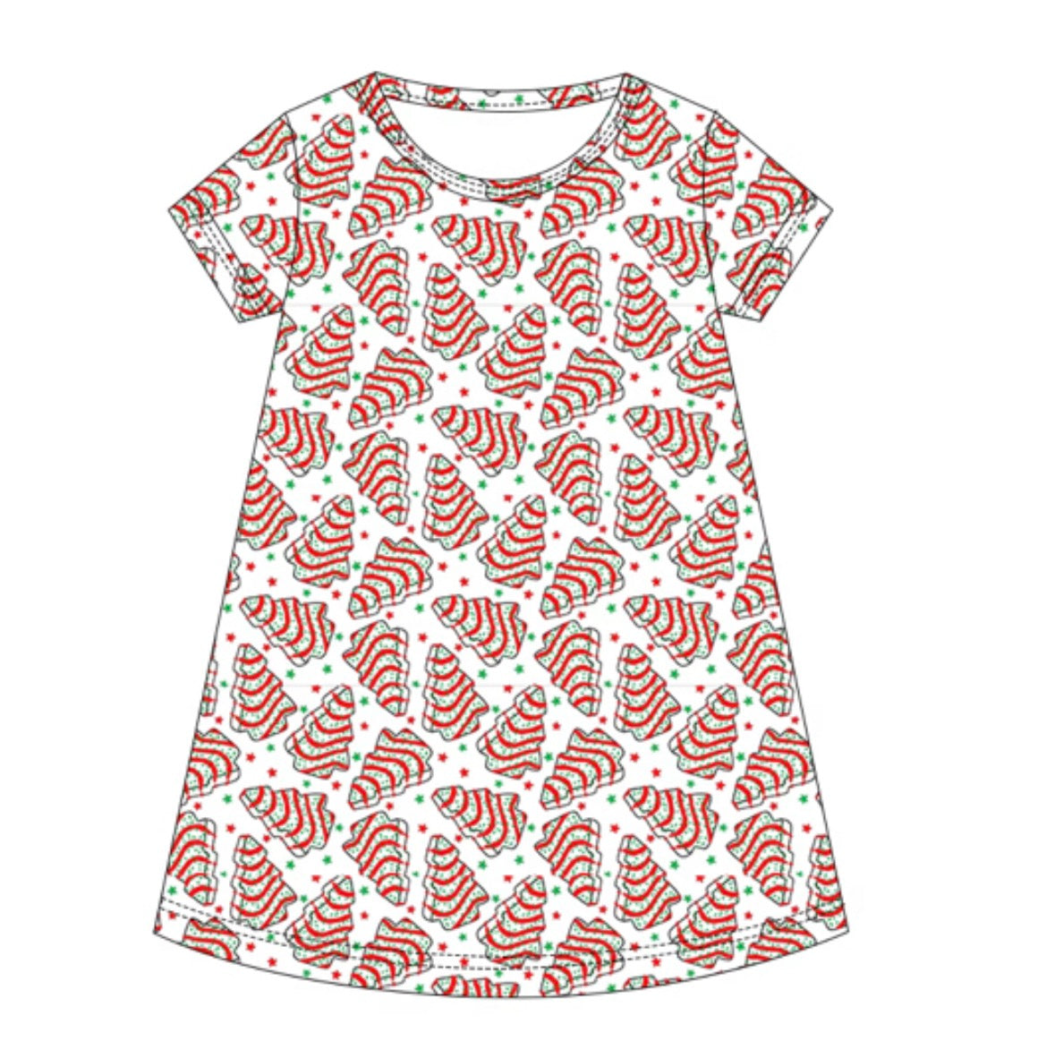 Christmas Cakes Bamboo Adult Nightgown