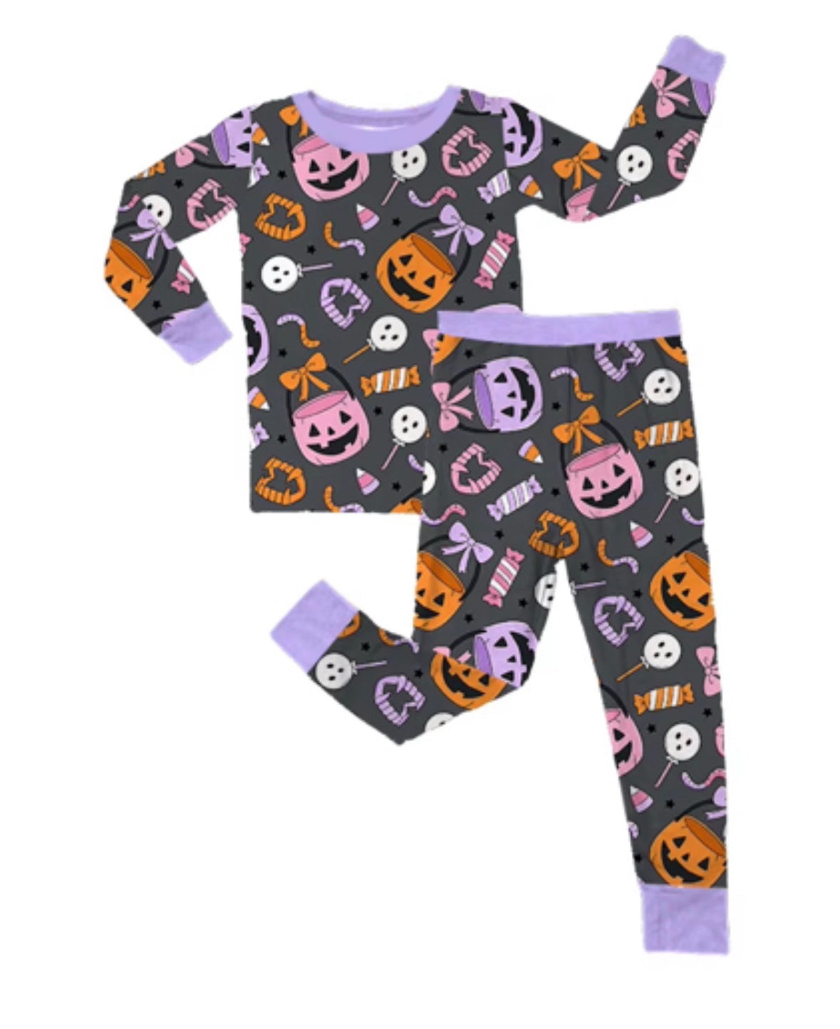 Kids Two Piece Pink and Purple Pumpkins